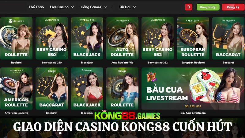 Giao diện  KONG88 Cá cược casino